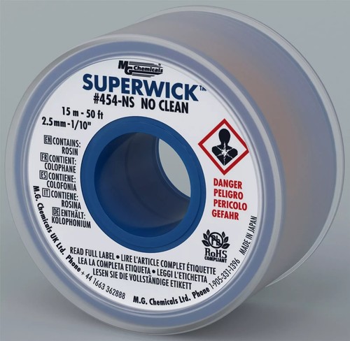 MG Chemicals SUPERWICK - 454-NS BLUE, FINE BRAID, NO CLEAN, 2.5mm/0.100"