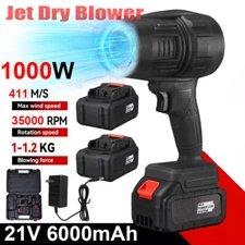 21V Leaf Blower with 2x 6000mAh Batteries 35000RPM Electric Turbo Blower USA