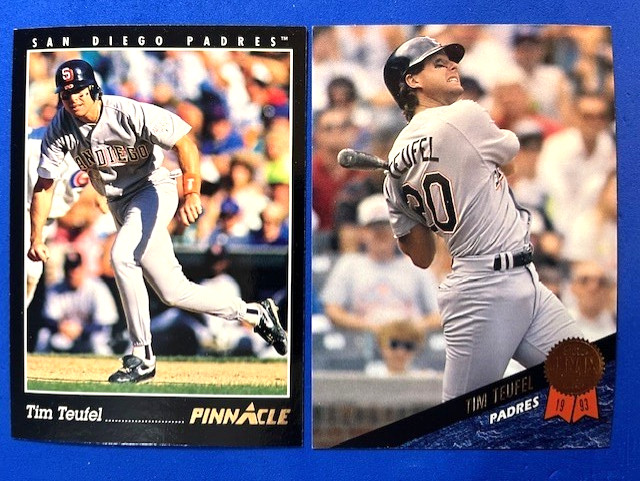 Tim Teufel 1993 Pinnacle & 1993 Leaf Baseball - Padres