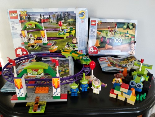 LEGO Disney Toy Story 4 Carnival Thrill Coaster 10771 & Woody RC 10766 VG+
