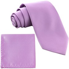 New Polyester Men's 2.5" Neck Tie  hankie set formal wedding prom Lavender