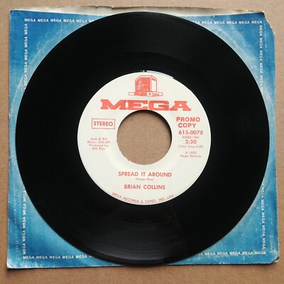 BRIAN COLLINS Spread It Around PROMO DJ 45 7'' COUNTRY MEGA Record Vinyl Records