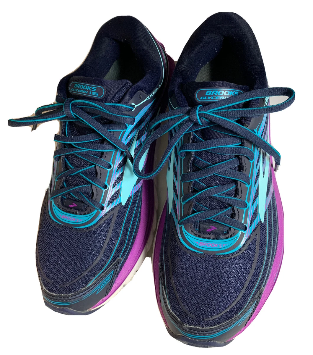 Brooks Women's Sz 7 Glycerin G15 Sneakers Shoes Athletic Running Blue Super  DNA | eBay