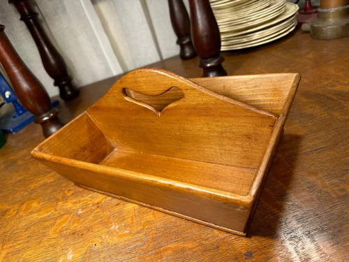 Antique Late 1800's European Baltic Pine Kitchen Cutlery Utensil Herb Tidy - Picture 5 of 10