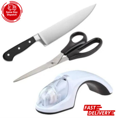 2in1 Profi Messer Scherenschärfer Keramik Räder Power Grip Küchenwerkzeug