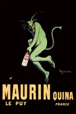 MAURIN QUINA LE PUY LIQUEUR GREEN DEVIL DRINK CAPPIELLO VINTAGE POSTER REPRO