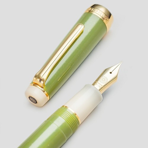 EF nib WANCHER x SAILOR Matcha 18K Gold Nib Fountain Pen Green Tea Japan New