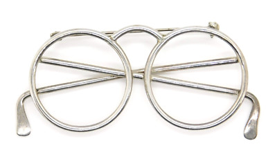925 Sterling Silver Optical Round Frame Eye Glasses Brooch Pin | eBay