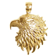 New 14k Gold Eagle Head Pendant