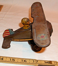 MARX MARX ROLL OVER LOOPING AIRPLANE TIN WIND UP TOY 1930s WORKS