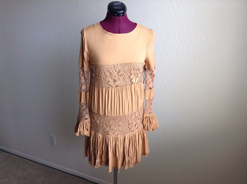 NEW TULAROSA $178 'Berkley' Lace Paneled Mini Dress*Saffron*XS-SOLD OUT