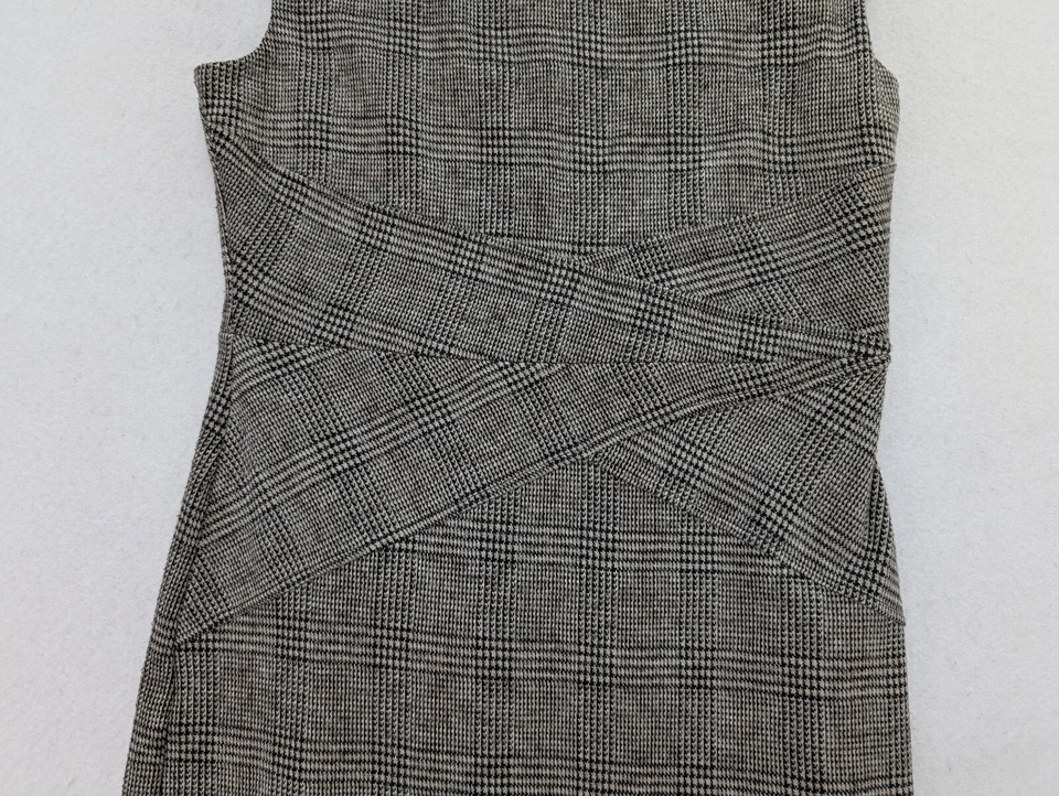 Vestido para mujer Le Chateau talla XL marrón a cuadros elástico tejido funda negocios carrera Foto 3 de 4