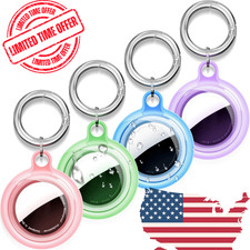 4 Pack IPX8 Waterproof Cute for Airtag Holder Case with Keychain