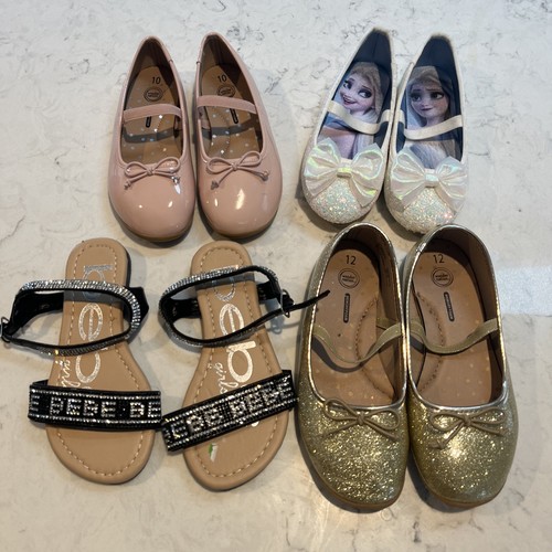 Wonder nation Disney& Bebe Girls Flat Shoes Sizes 10, 11 & 12 Lot If 4 Pairs - Picture 2 of 12