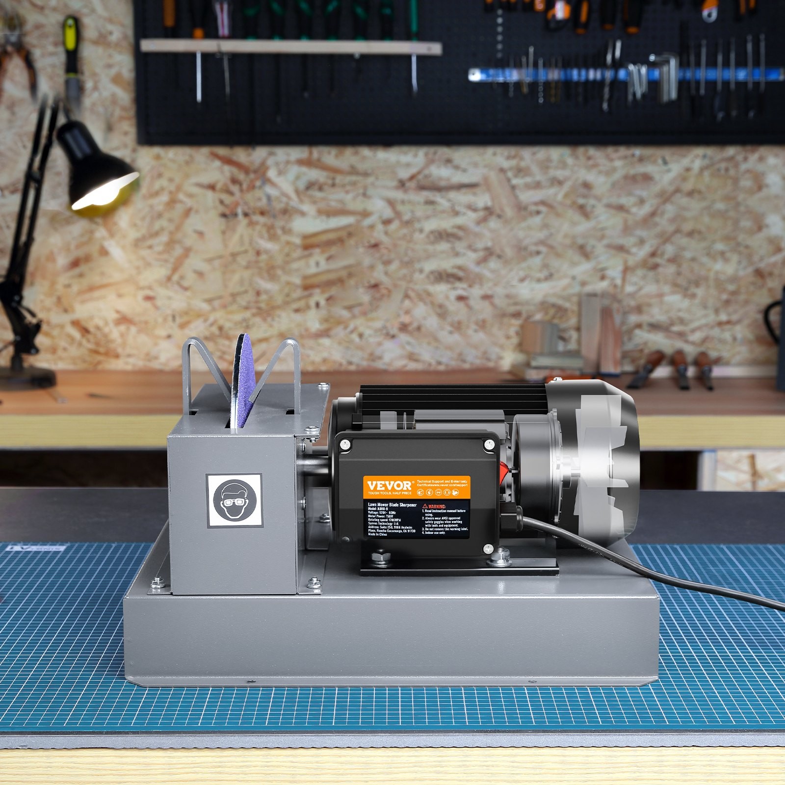 Lawn Mower Blade Sharpener, 1HP 750W Lawnmower Blade Grinder with 9-inch Ceramic