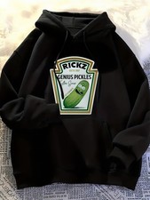 Rick and Morty Men's Character Graphic Print Hoodie, Loose-Fit Sweatshirt with K