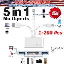 5 in 1 Memory Card Reader USB 3.0 OTG Adapter SD Card Reader For iPhone/iPad LOT