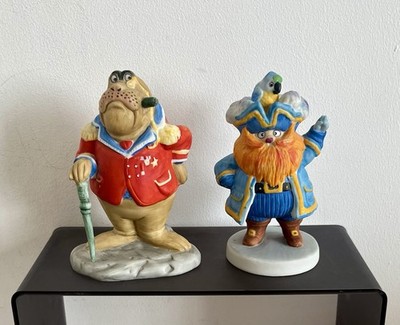 Sea World 1982 Sir Winston Walross And Captain Nkid Pirate Figur Keramik