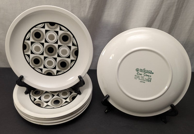 6x Lot Mikasa MOON DOT 7.5'' Salad Plates, Cera-Stone, 3184, Japan, HTF, Vintage