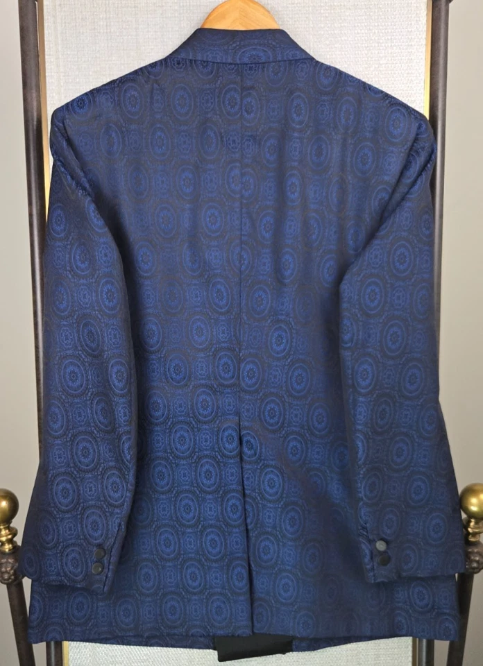 Chaqueta de Cena Lord West De Colección Para Hombres Talla 43 Solapa Pico Doble Pecho Mandala Esmoquin Foto 4 de 4
