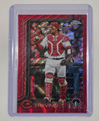 #ad 2025 Topps CHROME Update JOSE TREVINO Red Wave Refractor ##x27;d 5 Card #USC2 $49.99