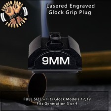 9mm Lasered Engraved Grip Plug for Glock