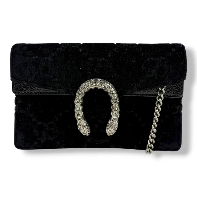Gucci GG Dionysus Black Velvet Super Mini Handbag