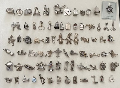 Vintage Sterling Silver Moving Mechanical Articulating Charms YOU CHOOSE