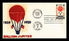 BALLOON JUPITER AIR MAIL FIRST DAY ISSUE SCOTT C54 VELVATONE CACHET US COVER