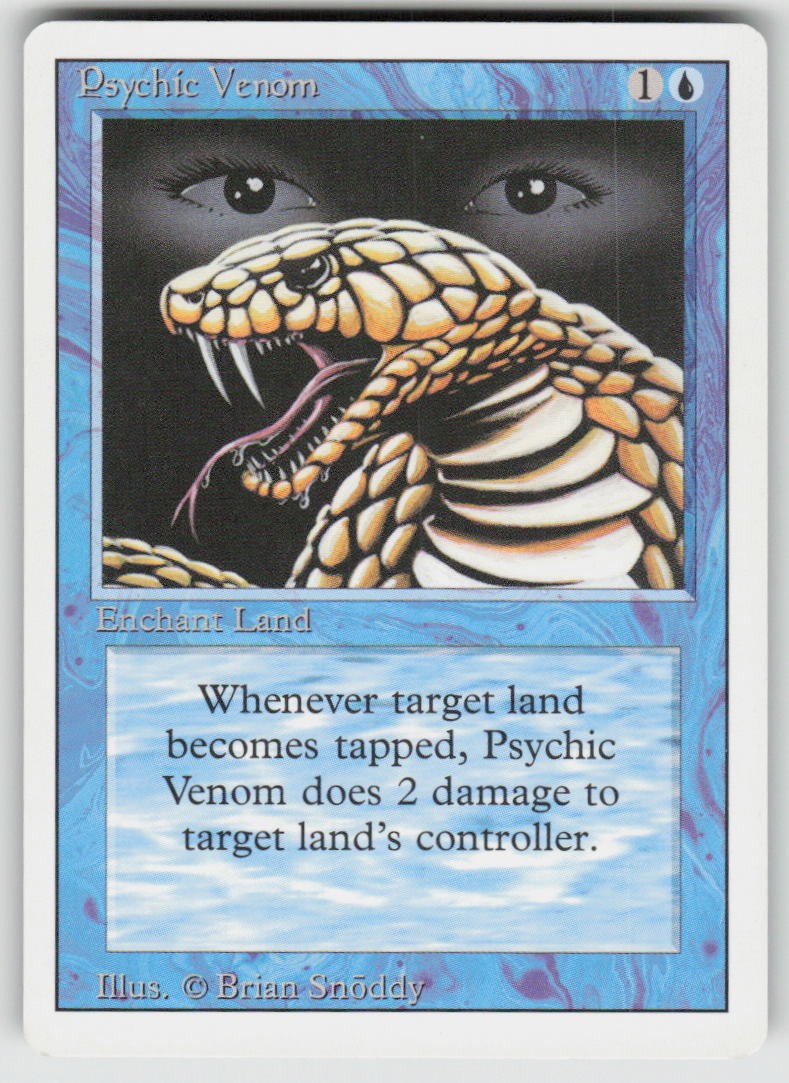 Psychic Venom Common Revised Edition MTG Moderately Played 1994