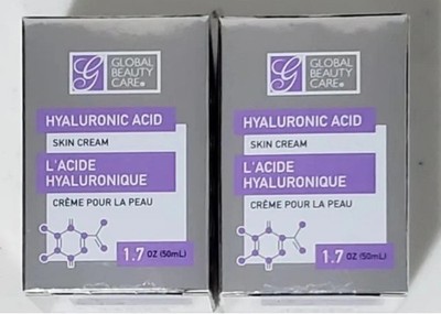set of two global beauty care hyaluronic Acid Skin Creams 1.7 Oz