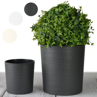 Blumenkübel Blumentopf Pflanztopf Rillen-Optik Pflanzeinsatz Wasserstandsanzeige