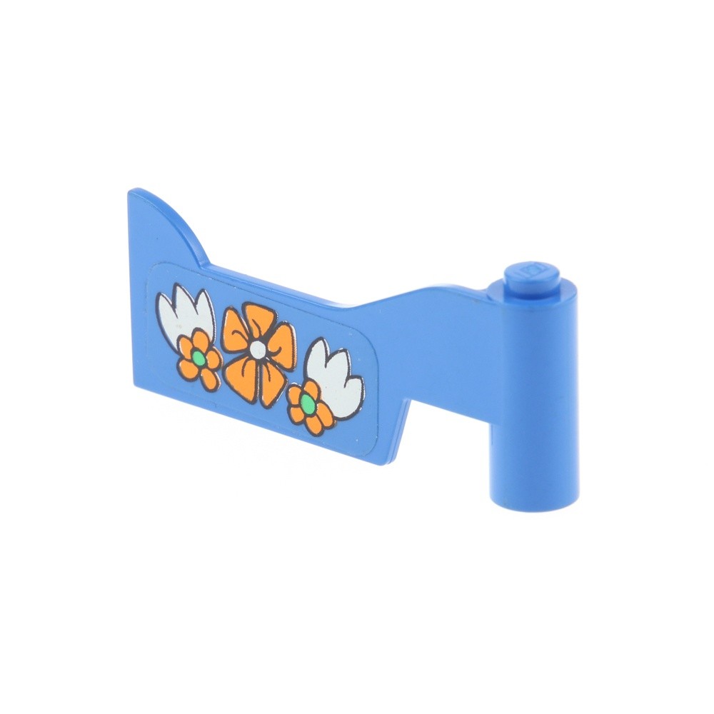 1x Lego Fabuland Door Leaf Blue Right Sticker Flowers Vehicle Car fabah2pb01