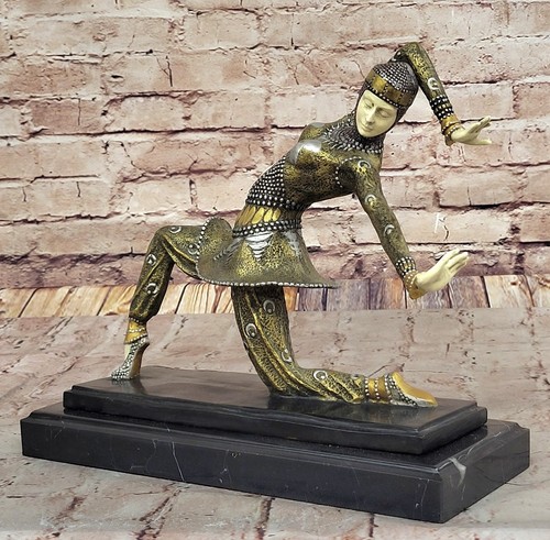 Hot Cast Bronze Kamorna Dancer Statue Signed Chiparus Art Deco Sculpture - 第 3/10 張圖片