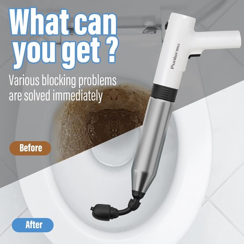 Electric Toilet Plunger,Unclog In One Shot,Remover For Bathroom,Kitchen Pipes - Picture 4 of 7