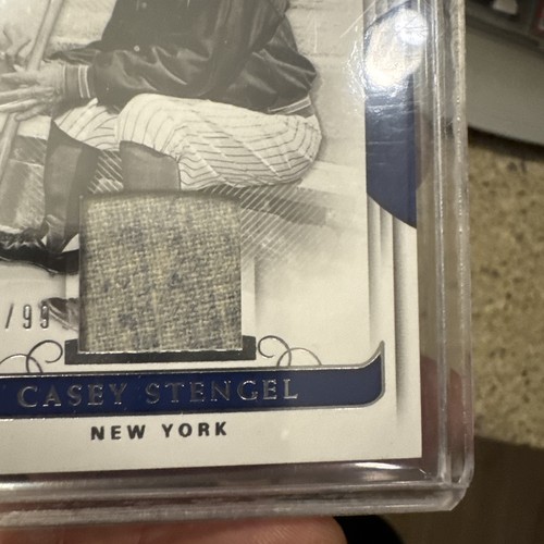2018 National Treasures Casey Stengel Game Used Jersey Platinum Diamond 1/99 HOF - Picture 6 of 6