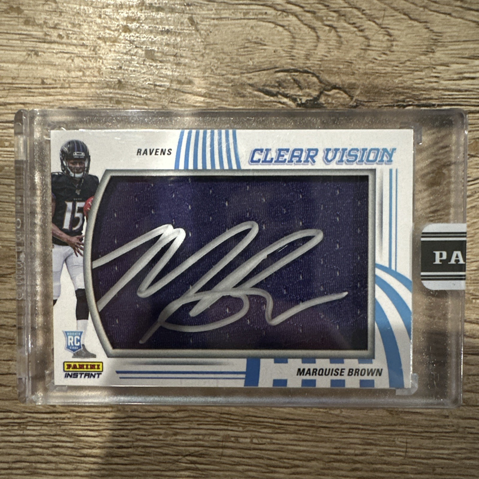 Marquise Brown Panini Instant Clear Vision Autograph Material #CV8 Base
