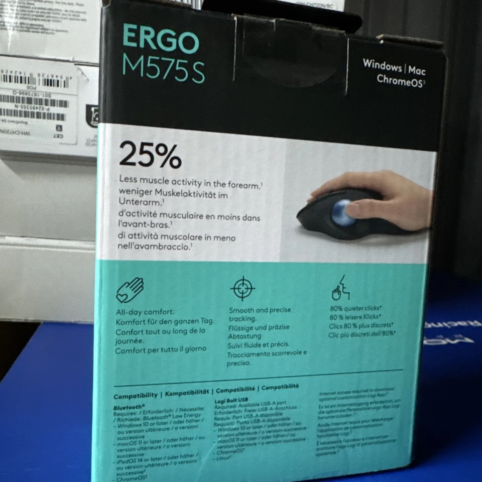 Logitech ERGO M575S Wireless Trackball Mouse, Wireless Ergonomic Mouse -Graphite - Image 2 of 2