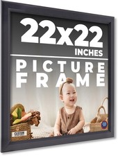 22x22 Frame Black Picture Frame Modern Photo Frame UV Acrylic, Acid Free no Mat