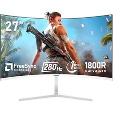 Curved Gaming Monitor 27 Inch FHD 1080p 280Hz 1ms FreeSync 98 sRGB 178 Degree
