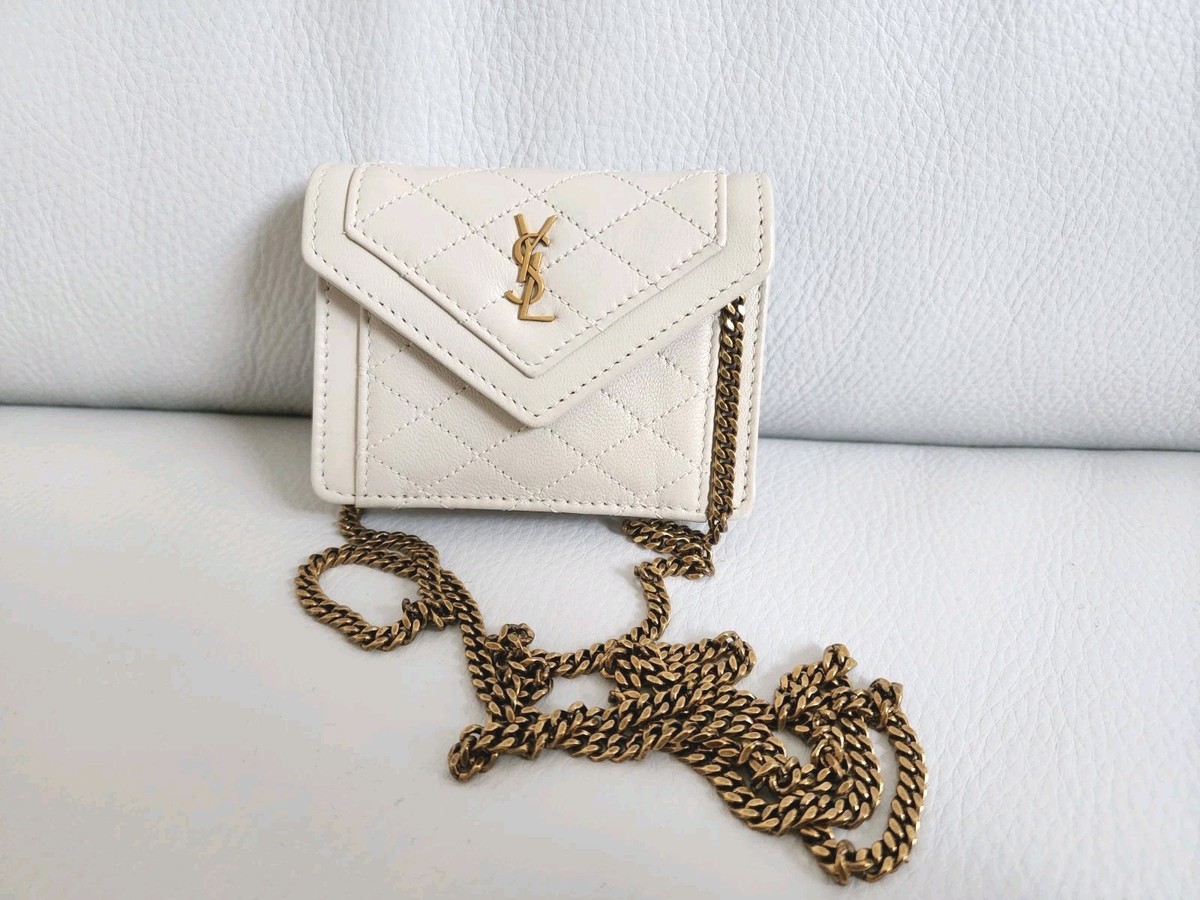 Saint Laurent Gaby Mirco Card Holder Crossbody Bag Monogram Off