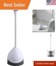 Toilet Plunger with Hideaway Holder Caddy Heavy-Duty Compact Design with Non-...