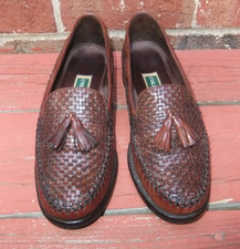 Cole Haan Basketweave Brown Classic Tassel Loafers Shoes Vintage Size 8 B