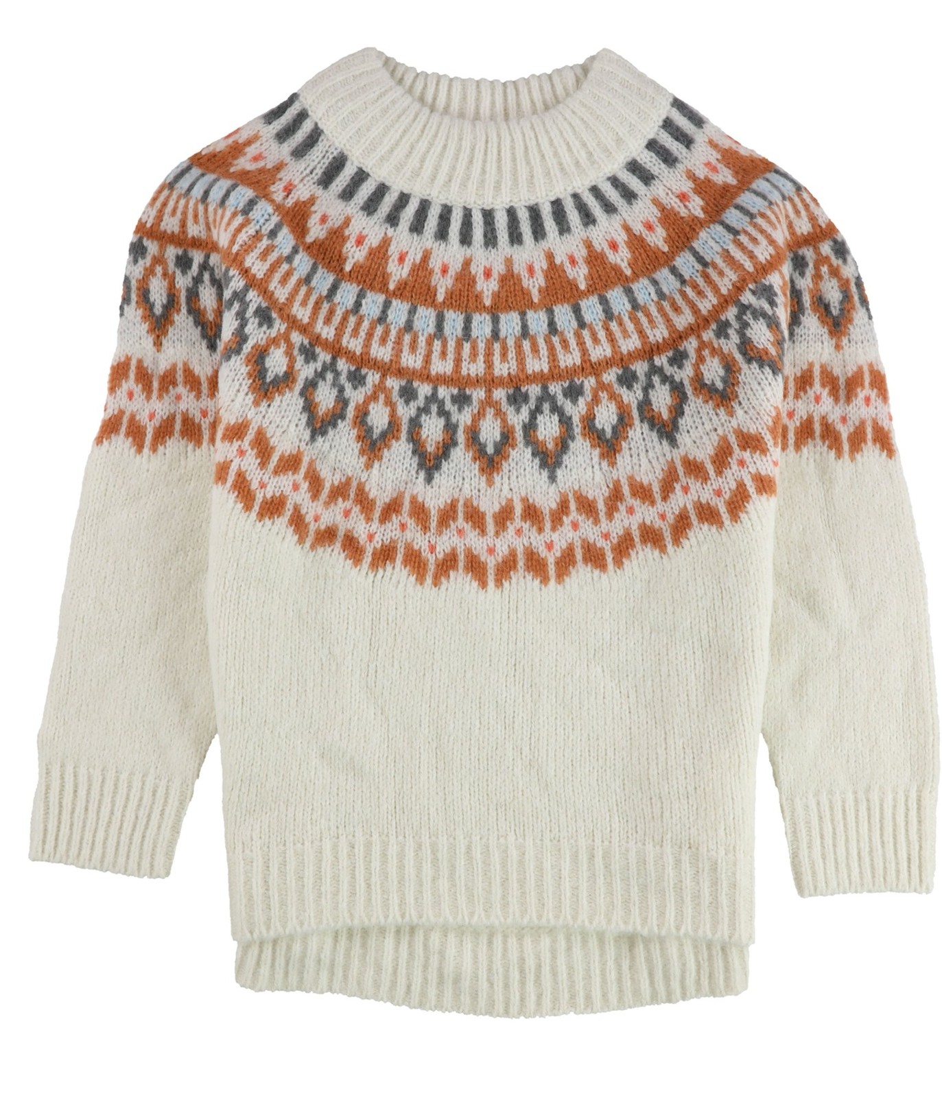 Женский пуловер American Eagle с кокеткой Fairisle, белый, Средний размер