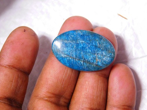 Top Gorgeous Natural Neon Blue Apatite Cabochon Loose Gemstone 33 Cts. ME-13662 - Picture 6 of 7