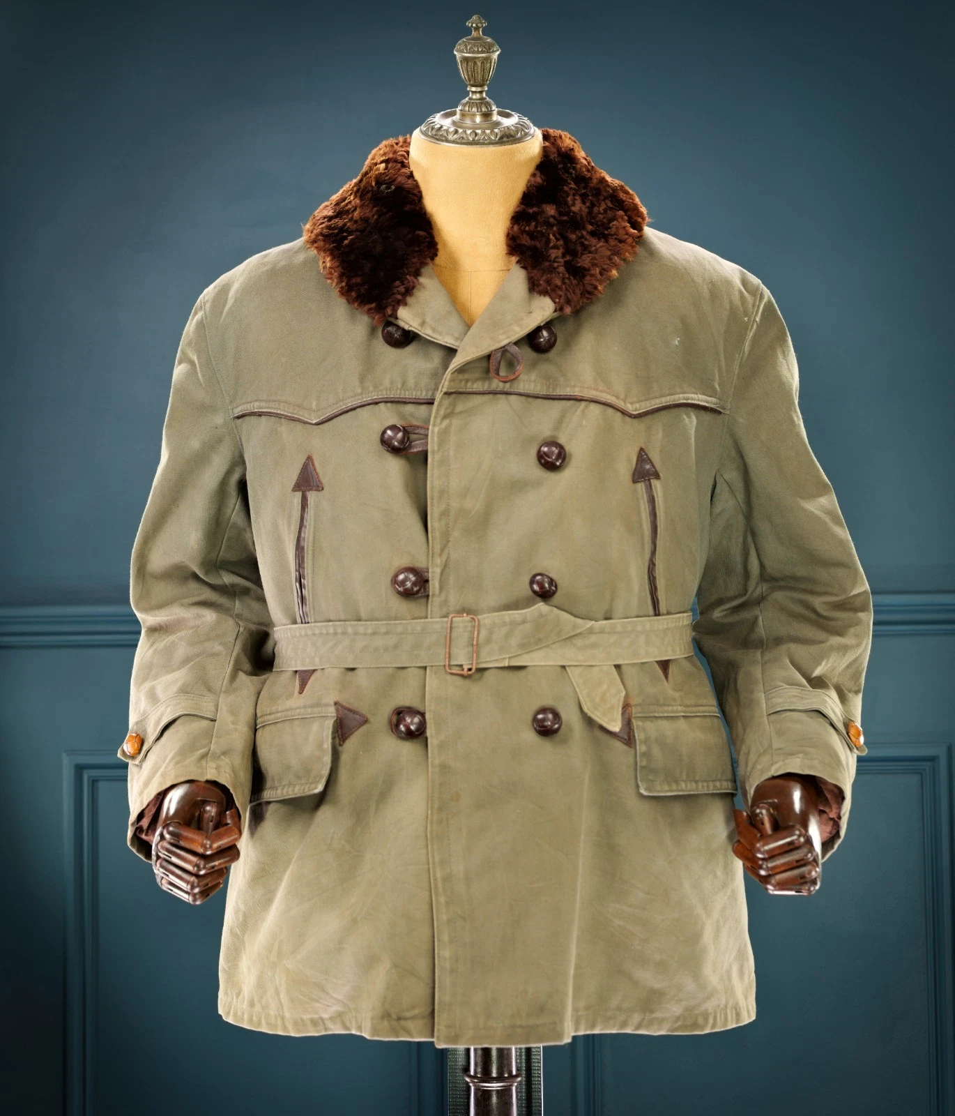 Vintage 1950s French ‘Canadienne’ Barnstormer Mackinaw Mouton Canvas Jacket “L” image 1