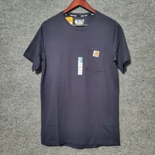 Carhartt Force Relaxed Fit Mid Weight Pocket T Shirt Mens Small Navy Blue New