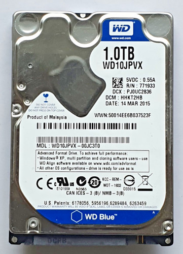 1 TB SATA Western Digital WD10JPVX-00JC3T0 5400RPM 8MB HDD 2,5" Festplatte