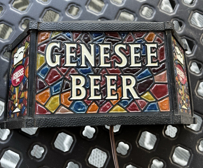 Vintage Genesee Beer Wall Light Beer Sign Plastics 1960's