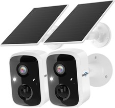 Solar Security Cameras Wireless Outdoor 2 Pack, Battery Powered 3K 4MP Wifi Came